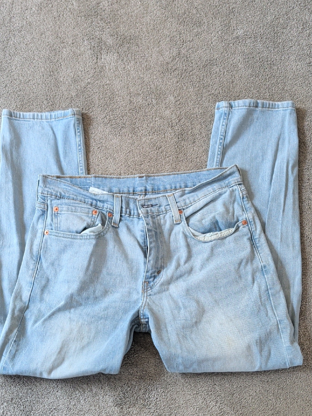 Men's Light Blue Straight-Leg Jeans - Classic Casual Denim